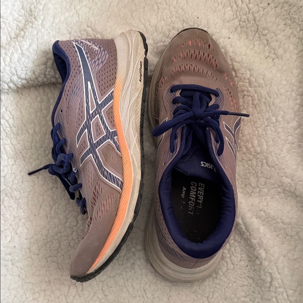 ASICS Women's Running Shoes Mauve with Navy and Peach Accents